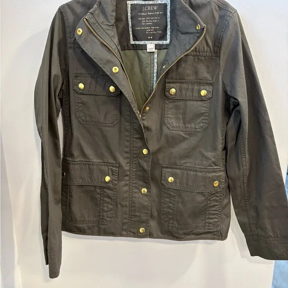 J. Crew Dark Brown Utility Jacket with Gold Buttons NWOT - Picture 10 of 13